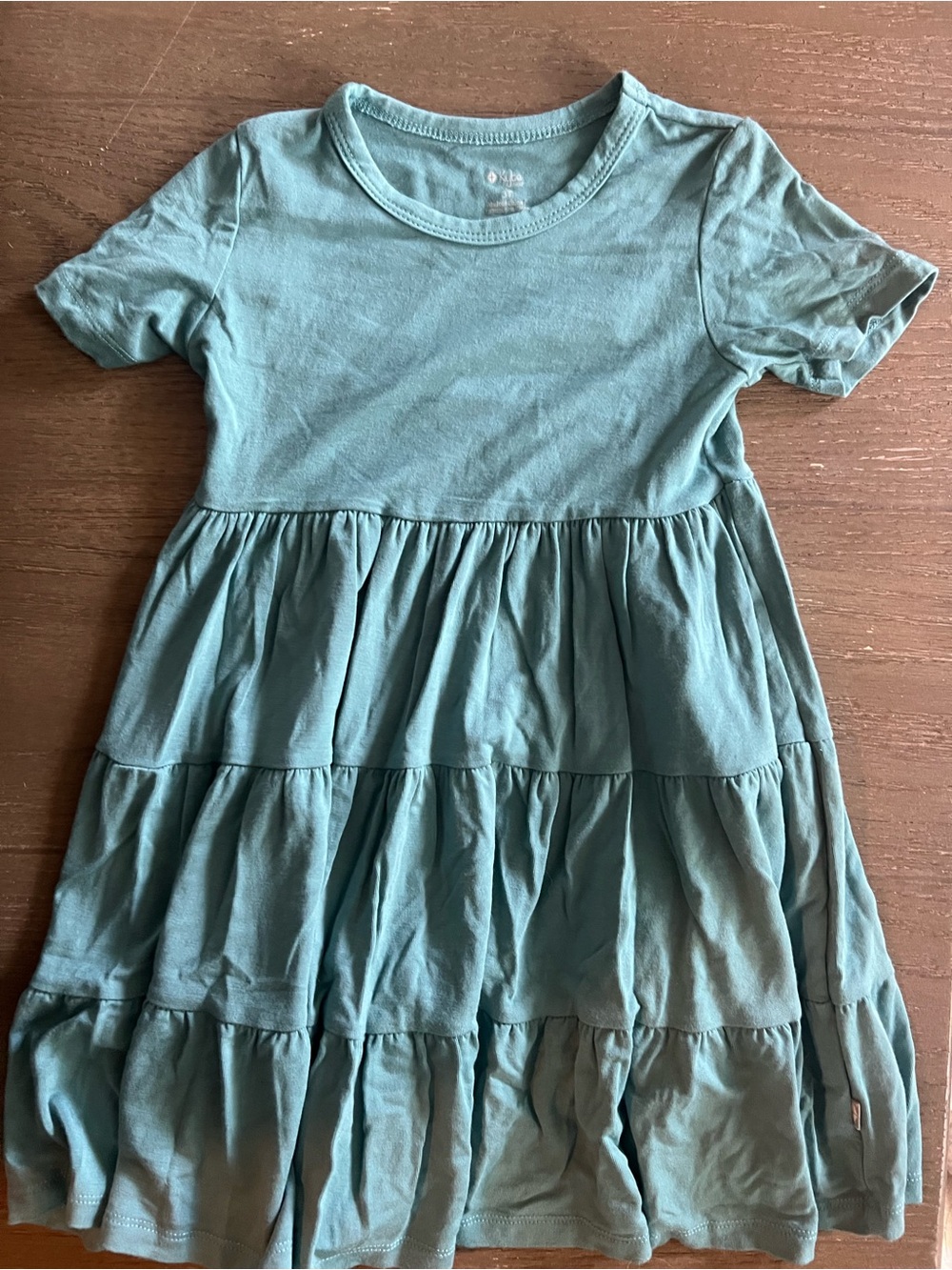 Kyte BABY Teal Tiered Short Sleeve Dress